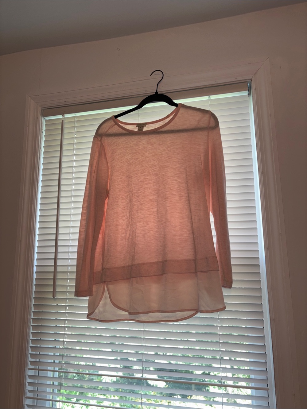 J. Crew Sheer Layered Long-Sleeve Top - Light Pink